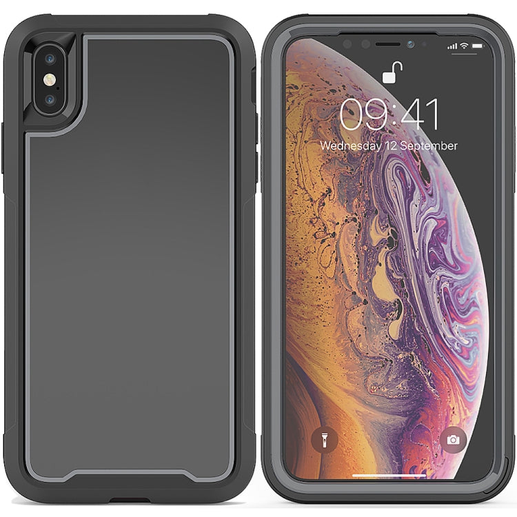 For iPhone XS / X Frame Series TPU + PC Dust-proof Scratch-proof Drop-proof Protective Case