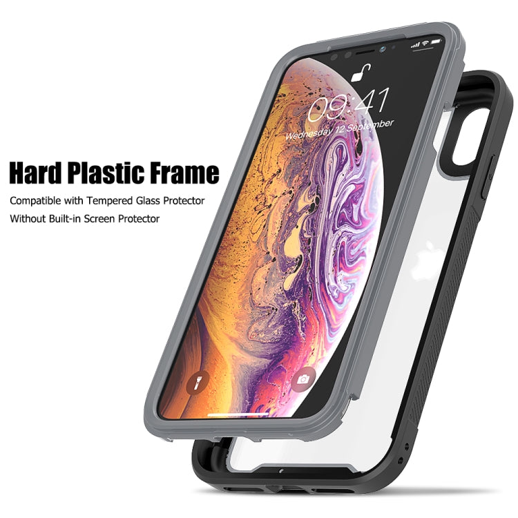 For iPhone XS / X Frame Series TPU + PC Dust-proof Scratch-proof Drop-proof Protective Case