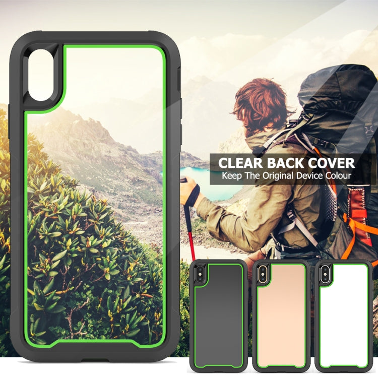 For iPhone XS / X Frame Series TPU + PC Dust-proof Scratch-proof Drop-proof Protective Case