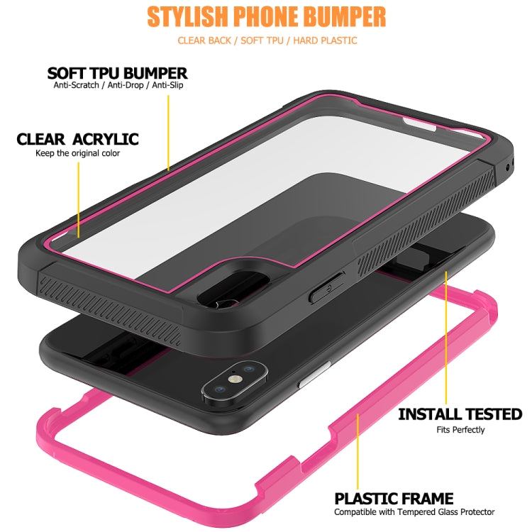 For iPhone XS / X Frame Series TPU + PC Dust-proof Scratch-proof Drop-proof Protective Case