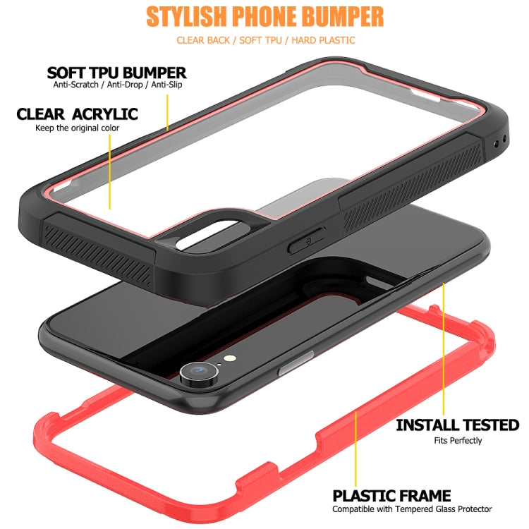 For iPhone XR Frame Series TPU + PC Dust-proof Scratch-proof Drop-proof Protective Case