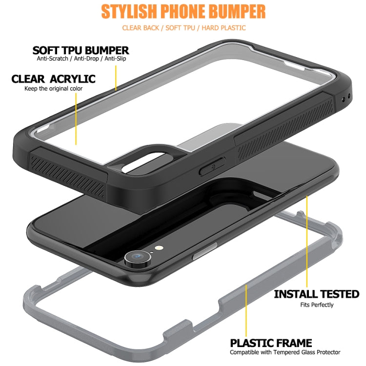 For iPhone XR Frame Series TPU + PC Dust-proof Scratch-proof Drop-proof Protective Case