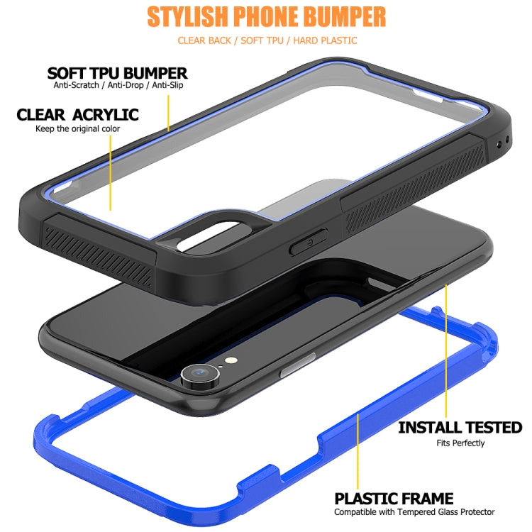 For iPhone XR Frame Series TPU + PC Dust-proof Scratch-proof Drop-proof Protective Case