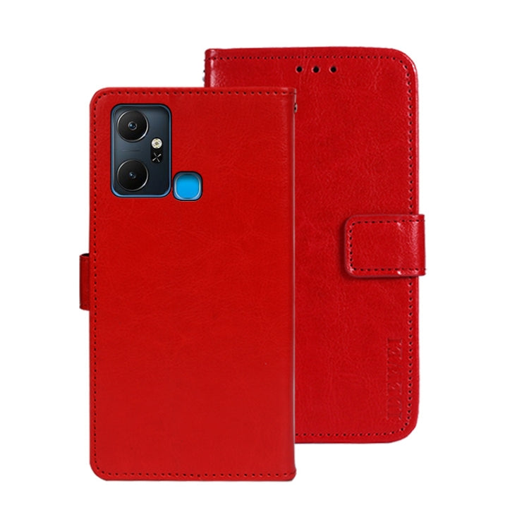 For Infinix Smart 6 Plus idewei Crazy Horse Texture Leather Phone Case