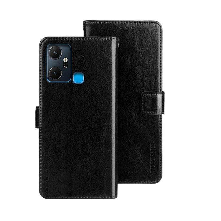 For Infinix Smart 6 Plus idewei Crazy Horse Texture Leather Phone Case