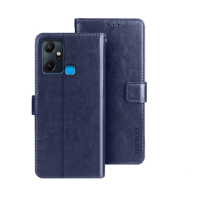 For Infinix Smart 6 Plus idewei Crazy Horse Texture Leather Phone Case
