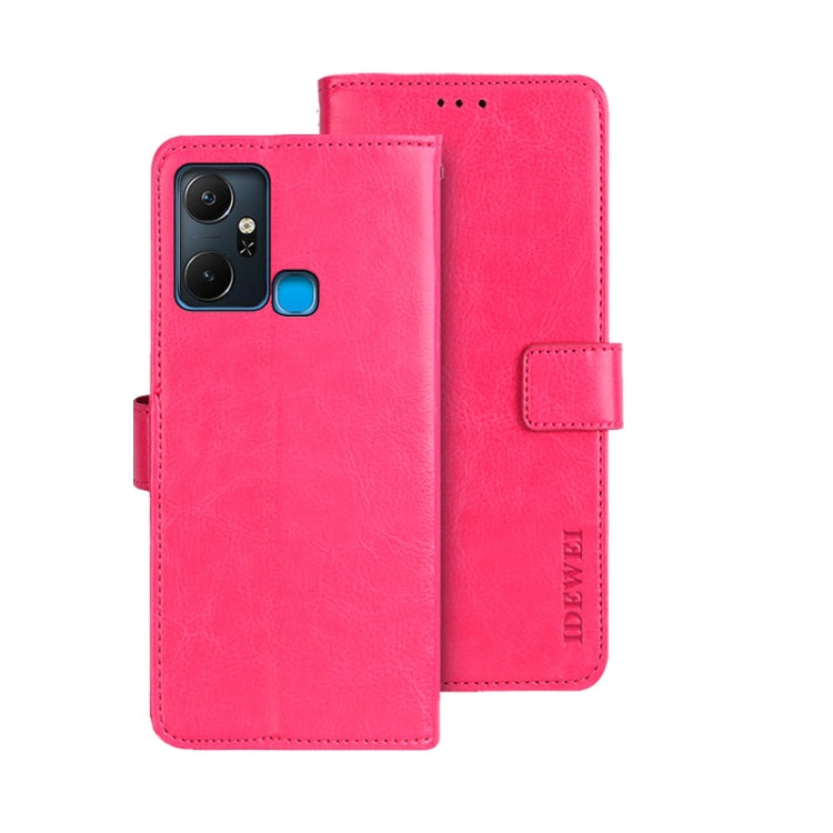 For Infinix Smart 6 Plus idewei Crazy Horse Texture Leather Phone Case