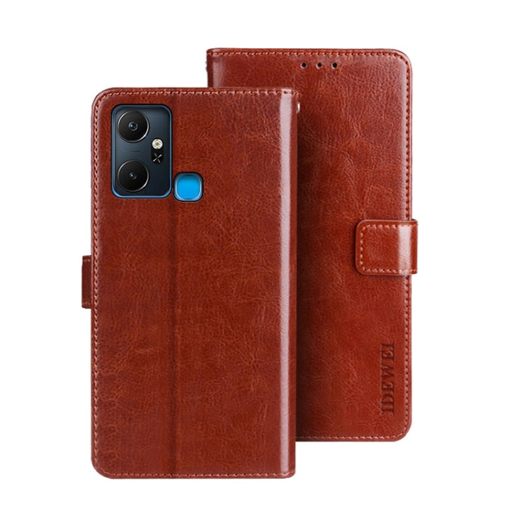 For Infinix Smart 6 Plus idewei Crazy Horse Texture Leather Phone Case