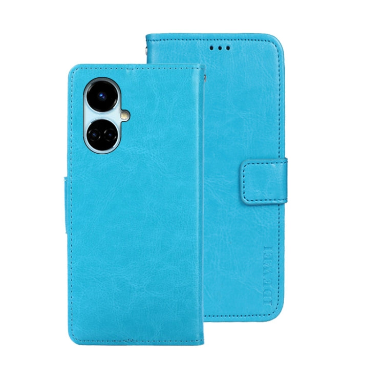 For Tecno Camon 19 idewei Crazy Horse Texture Leather Phone Case