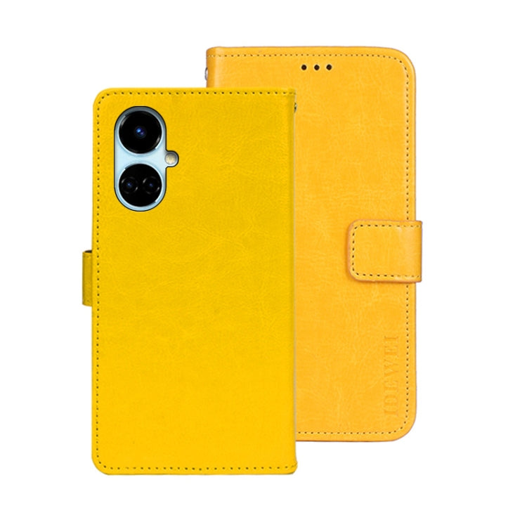 For Tecno Camon 19 idewei Crazy Horse Texture Leather Phone Case