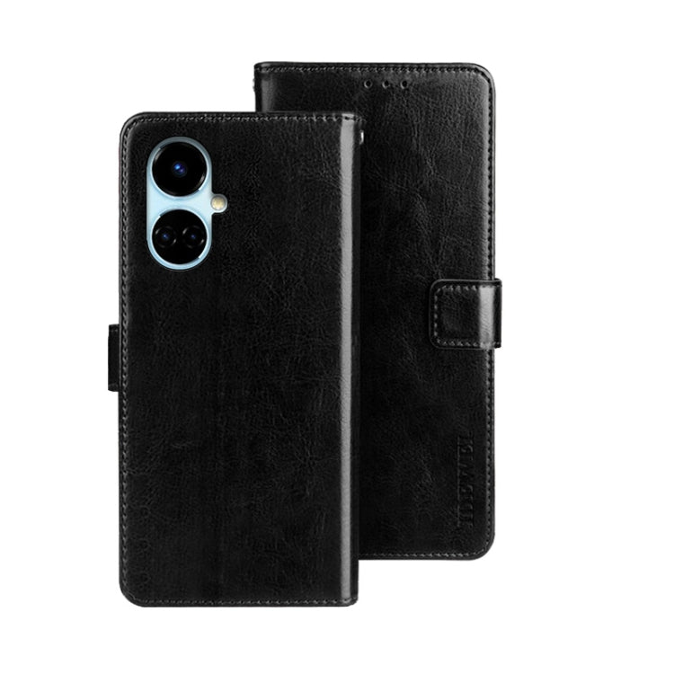 For Tecno Camon 19 idewei Crazy Horse Texture Leather Phone Case
