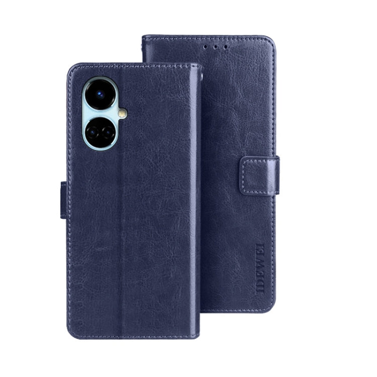 For Tecno Camon 19 idewei Crazy Horse Texture Leather Phone Case