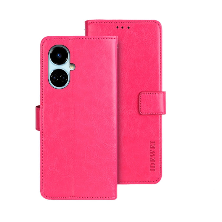 For Tecno Camon 19 idewei Crazy Horse Texture Leather Phone Case