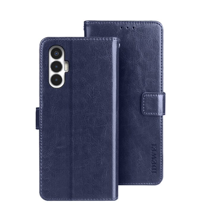For Tecno Pova 3 idewei Crazy Horse Texture Leather Phone Case