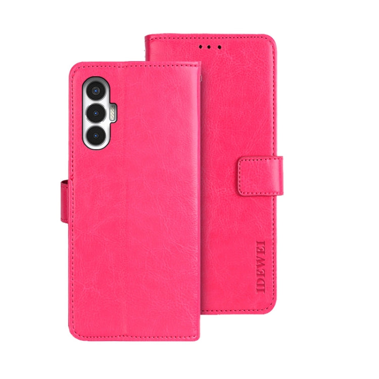 For Tecno Pova 3 idewei Crazy Horse Texture Leather Phone Case