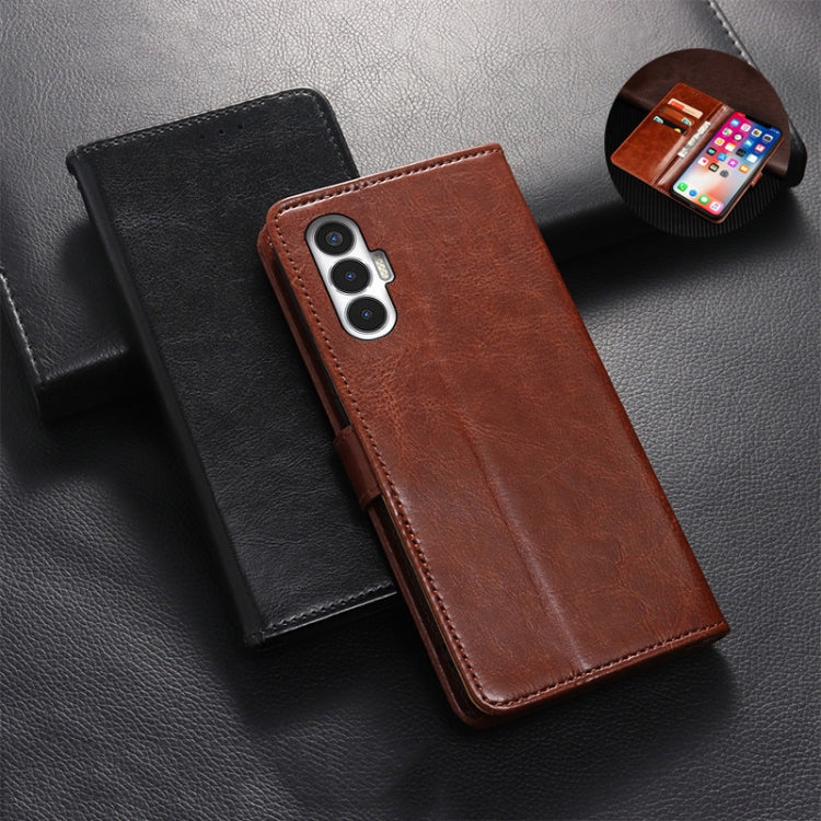 For Tecno Pova 3 idewei Crazy Horse Texture Leather Phone Case