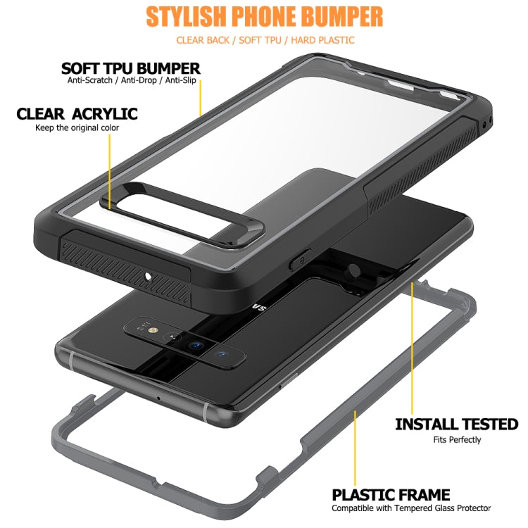 For Galaxy S10+ Frame Series TPU + PC Dust-proof Scratch-proof Drop-proof Protective Case