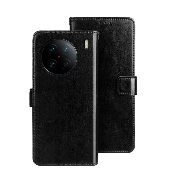 For vivo X90 Pro idewei Crazy Horse Texture Leather Phone Case