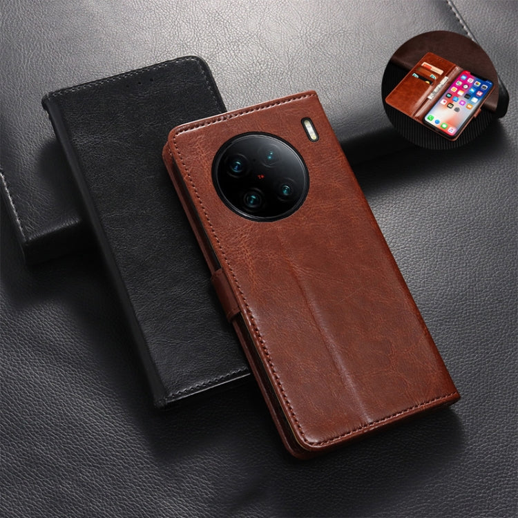 For vivo X90 Pro+ idewei Crazy Horse Texture Leather Phone Case