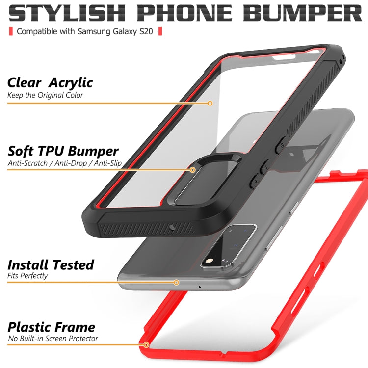 For Galaxy S20 Frame Series TPU + PC Dust-proof Scratch-proof Drop-proof Protective Case