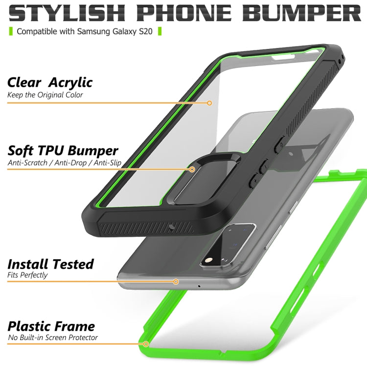 For Galaxy S20 Frame Series TPU + PC Dust-proof Scratch-proof Drop-proof Protective Case