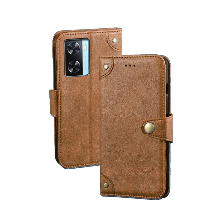 For OPPO A77s idewei Retro Texture Leather Phone Case