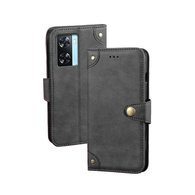 For OPPO A77s idewei Retro Texture Leather Phone Case