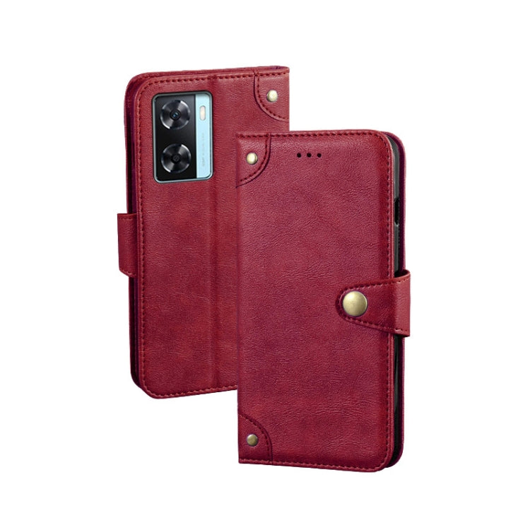 For OPPO A77s idewei Retro Texture Leather Phone Case