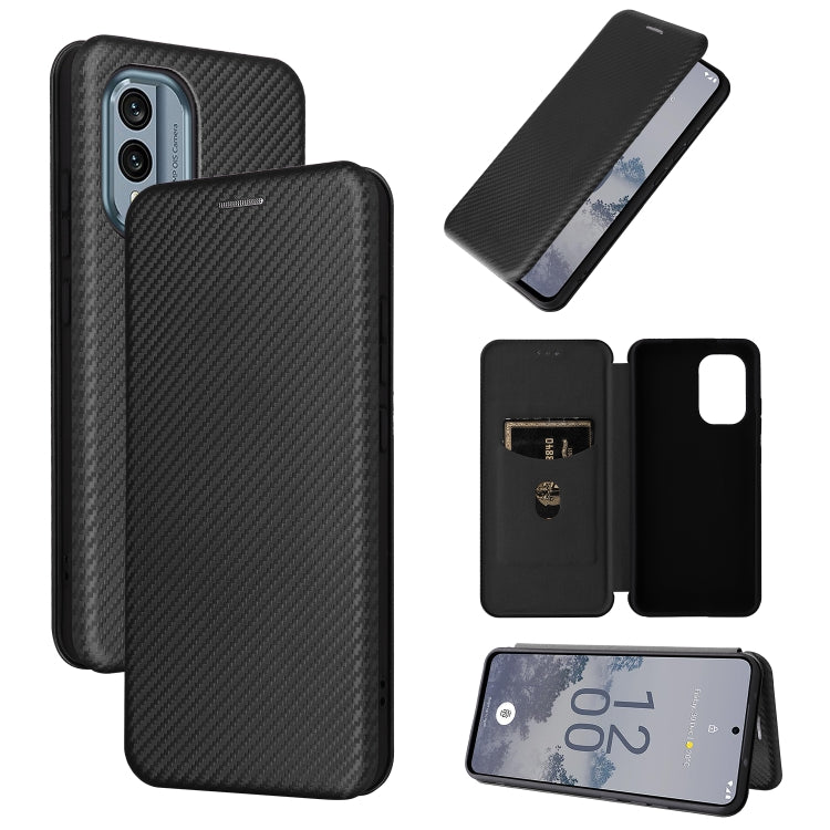 For Nokia X30 5G Carbon Fiber Texture Flip Leather Phone Case
