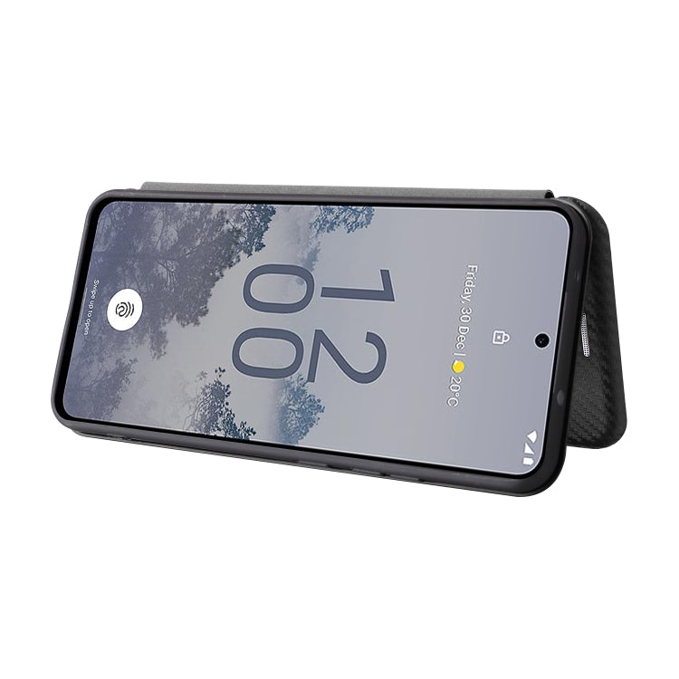 For Nokia X30 5G Carbon Fiber Texture Flip Leather Phone Case