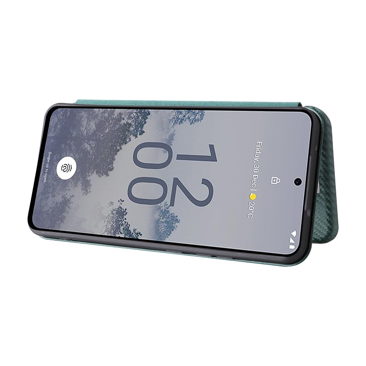 For Nokia X30 5G Carbon Fiber Texture Flip Leather Phone Case
