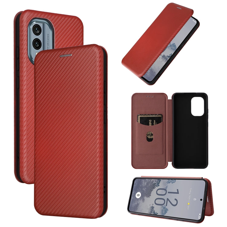 For Nokia X30 5G Carbon Fiber Texture Flip Leather Phone Case
