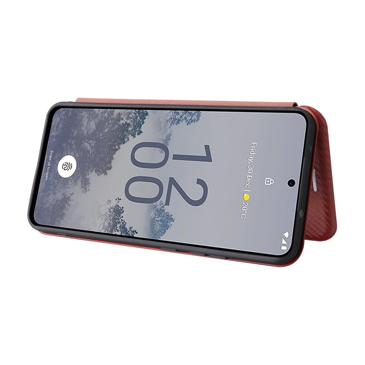 For Nokia X30 5G Carbon Fiber Texture Flip Leather Phone Case