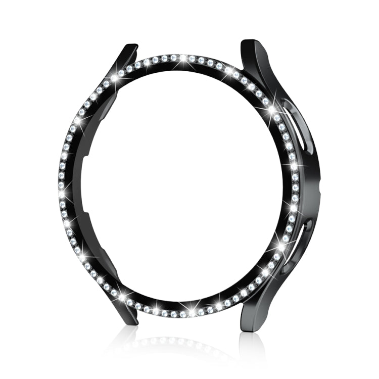For Samsung Galaxy Watch4 44mm Single Row Diamond Electroplated PC+Tempered Film Watch Case