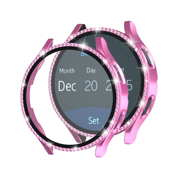 For Samsung Galaxy Watch4 Classic 42mm Single Row Diamond Electroplated PC Watch Case