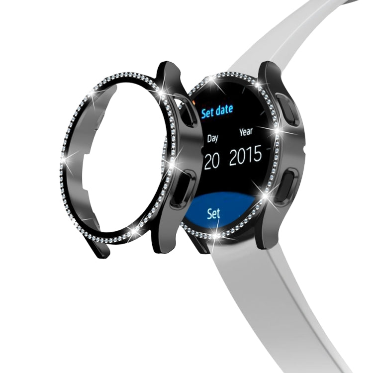 For Samsung Galaxy Watch4 Classic 42mm Single Row Diamond Electroplated PC Watch Case