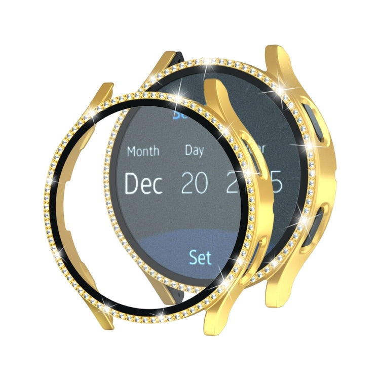 For Samsung Galaxy Watch4 Classic 42mm Single Row Diamond Electroplated PC Watch Case