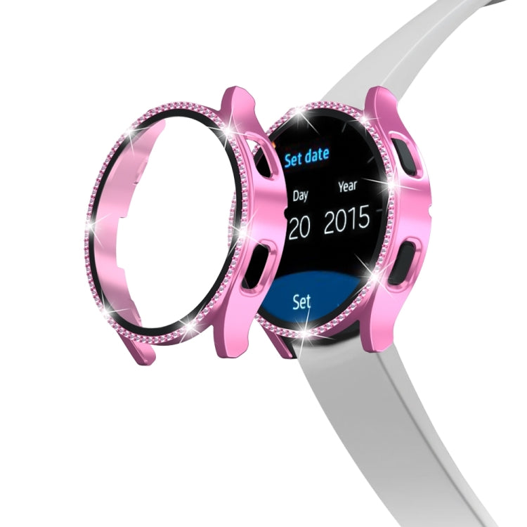 For Samsung Galaxy Watch4 Classic 46mm Single Row Diamond Electroplated PC Watch Case