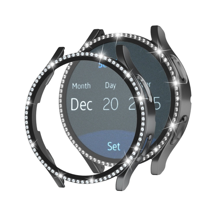 For Samsung Galaxy Watch4 Classic 46mm Single Row Diamond Electroplated PC Watch Case
