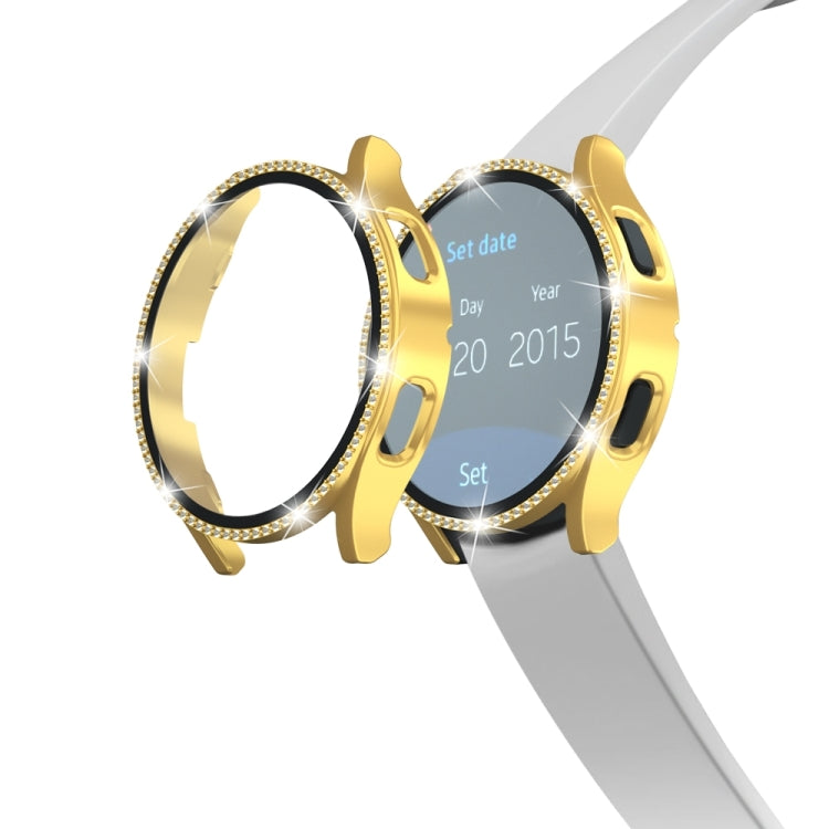 For Samsung Galaxy Watch4 Classic 46mm Single Row Diamond Electroplated PC Watch Case