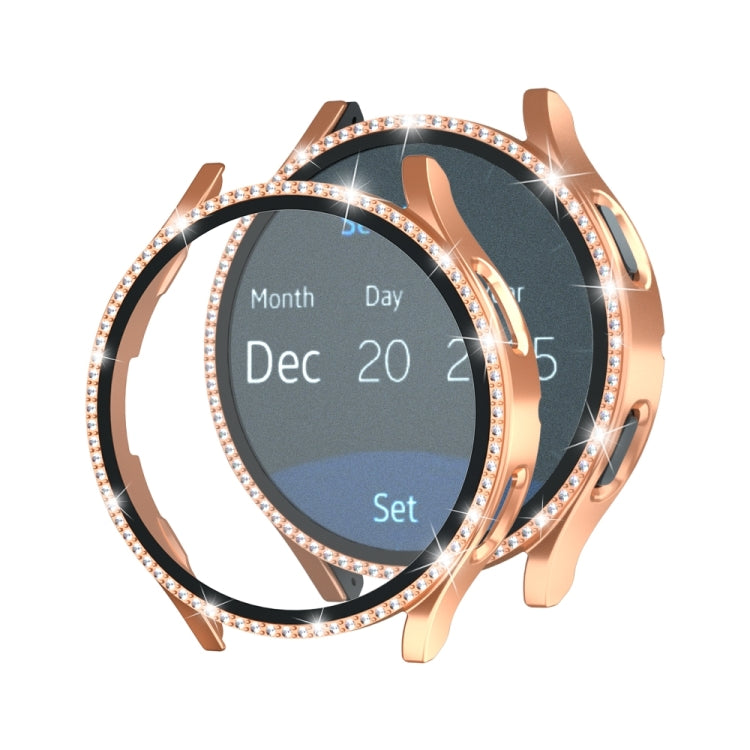 For Samsung Galaxy Watch4 Classic 46mm Single Row Diamond Electroplated PC Watch Case