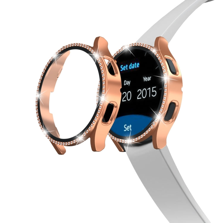 For Samsung Galaxy Watch4 Classic 46mm Single Row Diamond Electroplated PC Watch Case