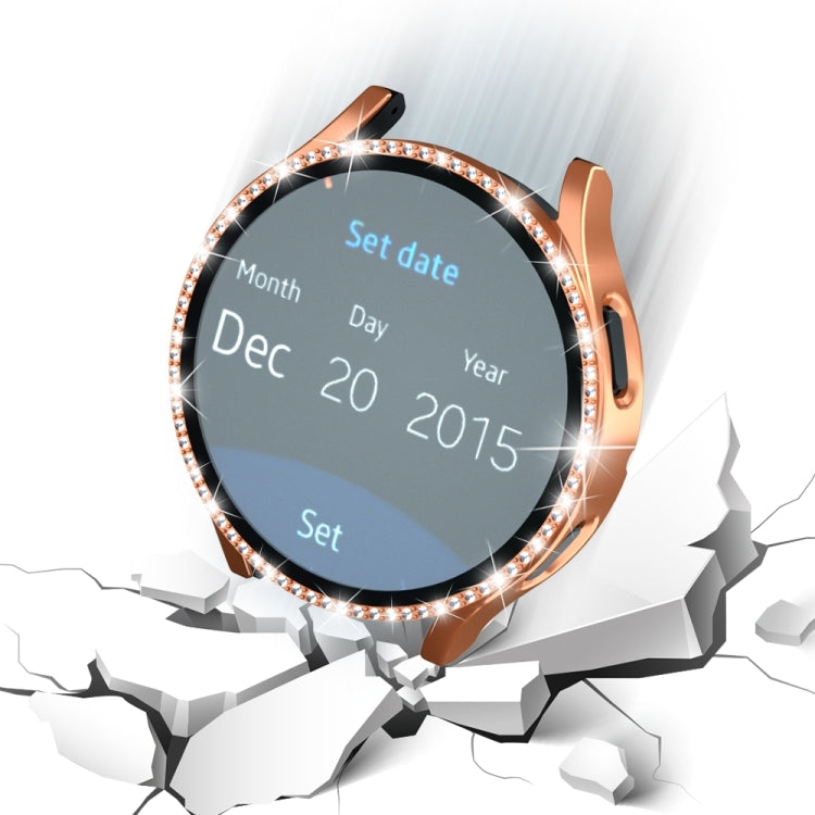 For Samsung Galaxy Watch4 Classic 46mm Single Row Diamond Electroplated PC Watch Case