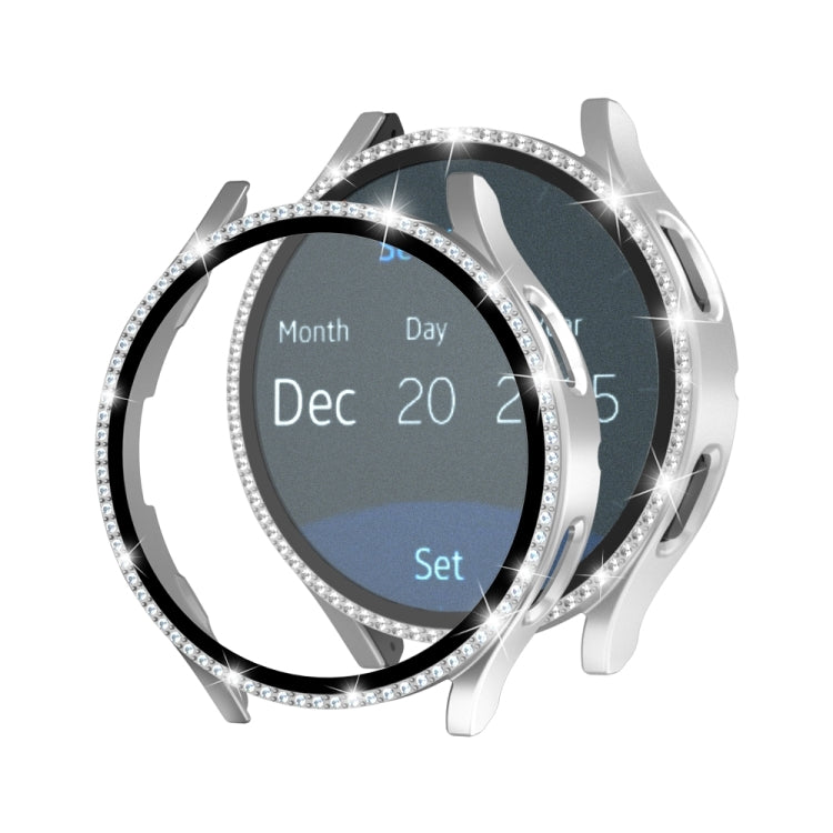 For Samsung Galaxy Watch4 Classic 46mm Single Row Diamond Electroplated PC Watch Case