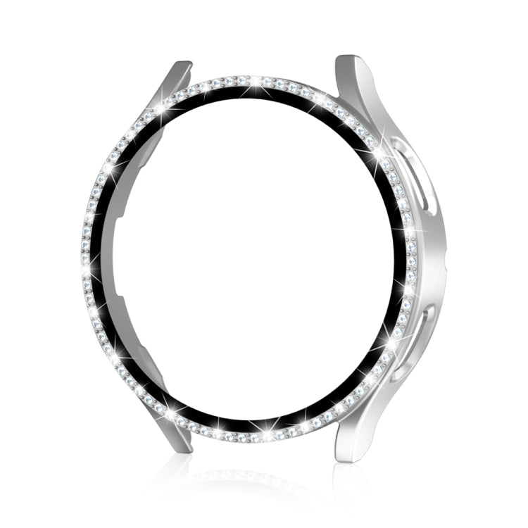 For Samsung Galaxy Watch4 Classic 46mm Single Row Diamond Electroplated PC Watch Case