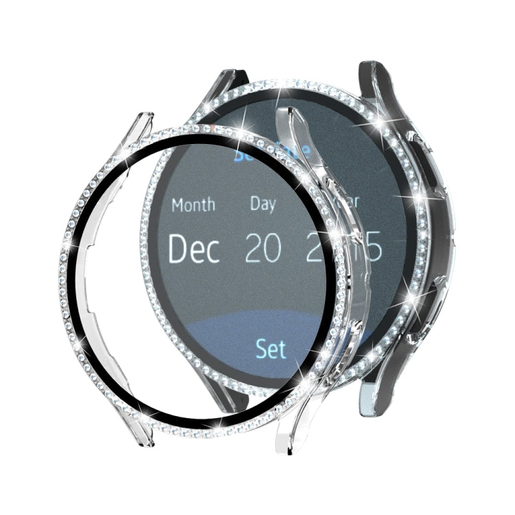 For Samsung Galaxy Watch4 Classic 46mm Single Row Diamond Electroplated PC Watch Case