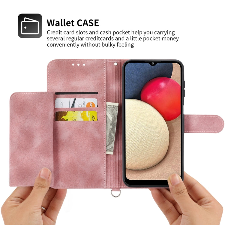 For Samsung Galaxy A54 5G Skin-feel Flowers Embossed Wallet Leather Phone Case