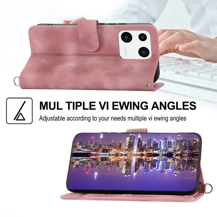 For Xiaomi 13 Skin-feel Flowers Embossed Wallet Leather Phone Case