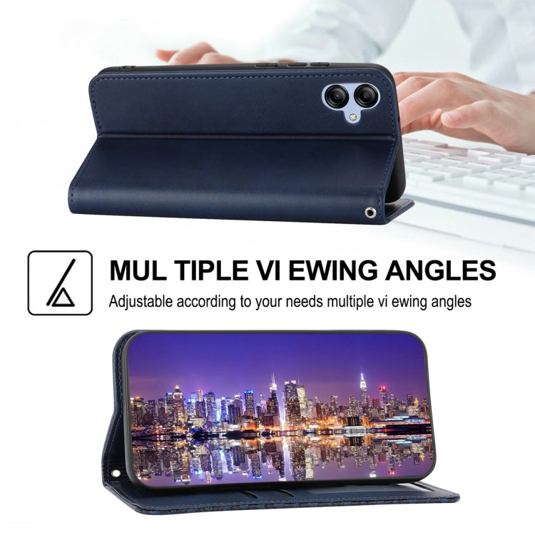 For Samsung Galaxy A04e Cubic Grid Calf Texture Magnetic Leather Phone Case