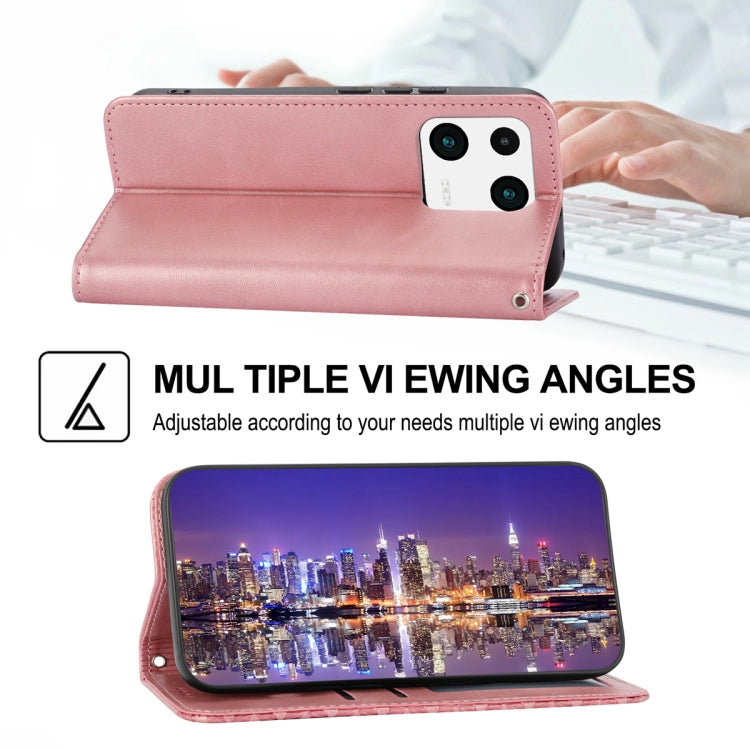 For Xiaomi 13 Cubic Grid Calf Texture Magnetic Leather Phone Case